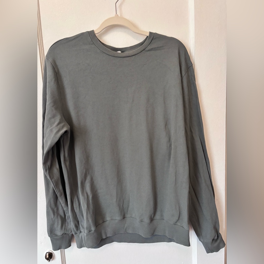 Reiss Textured Crewneck Sweatshirt Gray Pullover Sweater Top Size Xl